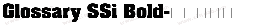Glossary SSi Bold字体转换